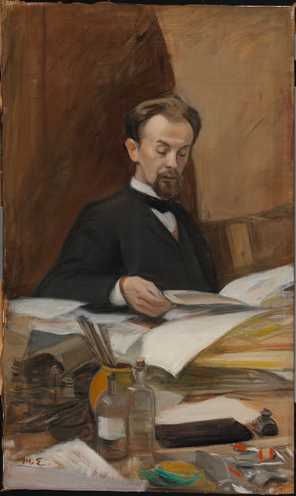 Portrait of the poet otto manninen, 1903 by Magnus Enckell