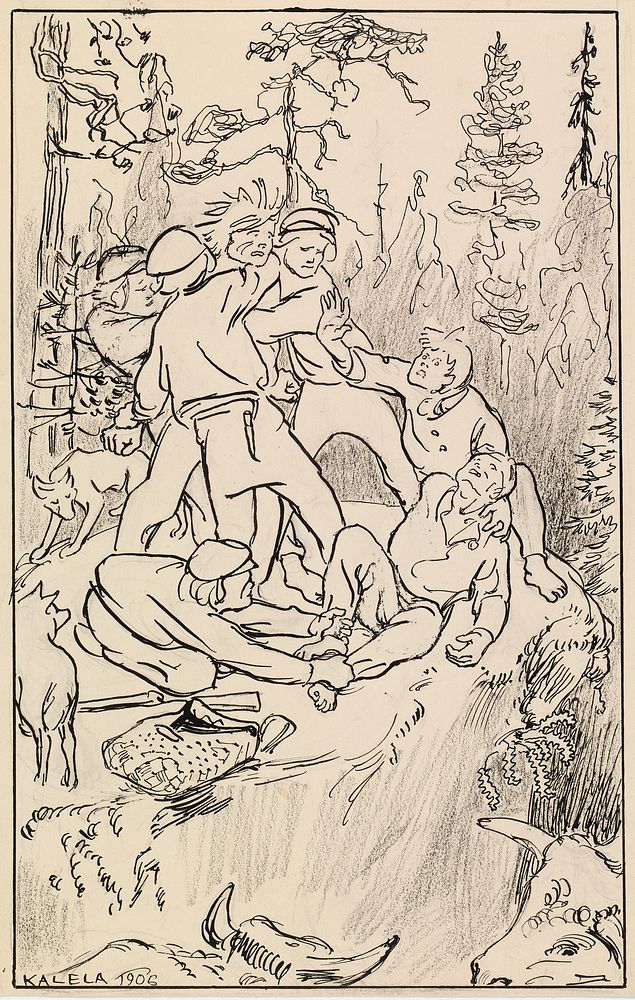 Fight on the hiidenkivi rock, 1906