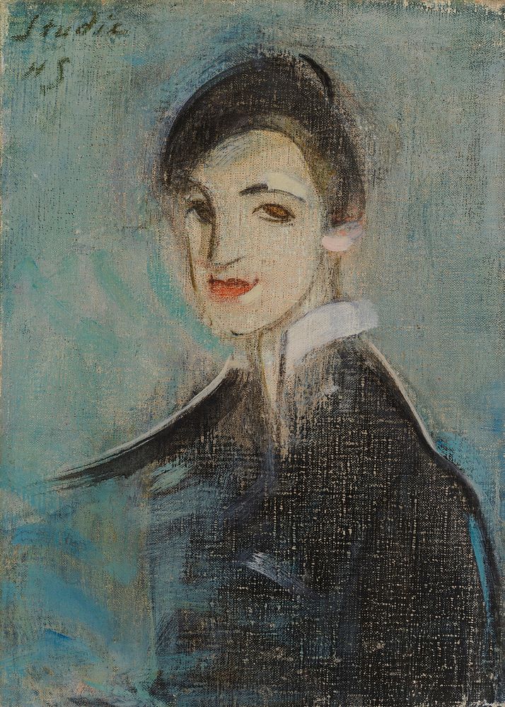 Singer in black, 1916 - 1917 by Helene Schjerfbeck