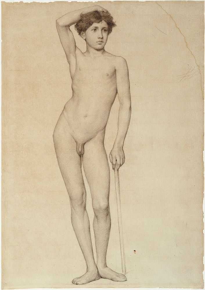 Nude male model, academy study, 1874 by Albert Edelfelt