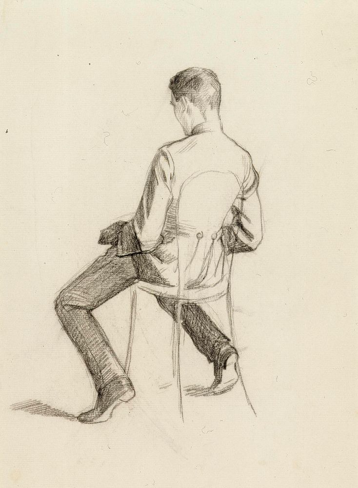 Selin istuva nuorukainen kadetinpuvussa by Albert Edelfelt