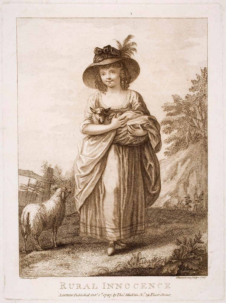 Tytt&ouml; ja karitsa - rural innocence, 1787 by Francesco Bartolozzi