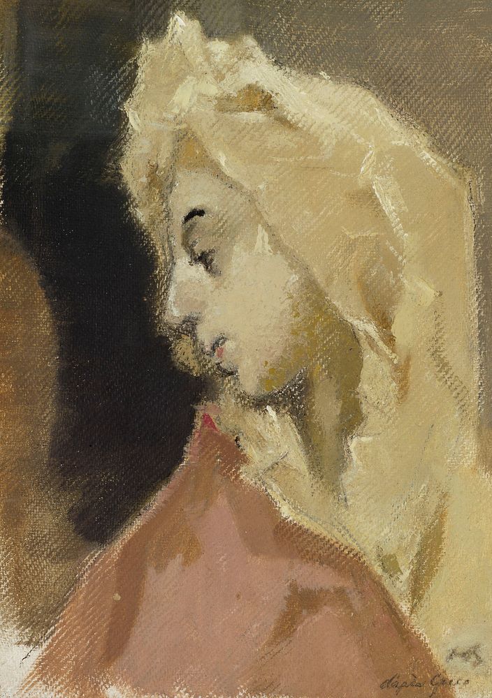 Profile of madonna, after el greco (profile of mary magdalen), 1943 by Helene Schjerfbeck