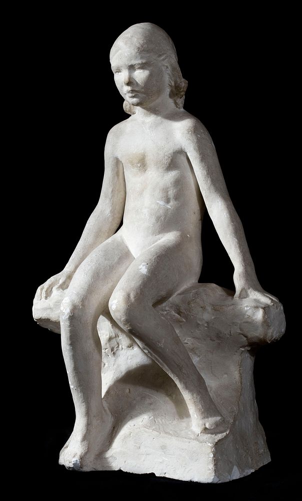 Istuva alaston tyttö, 1917