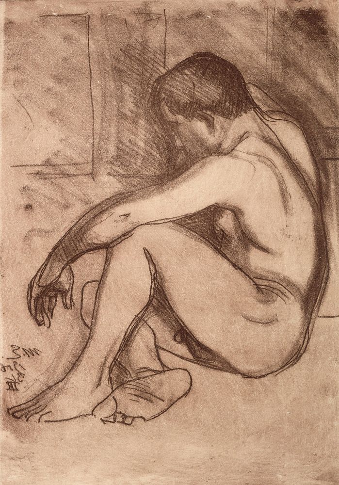 Nude boy seated, 1916 by Magnus Enckell