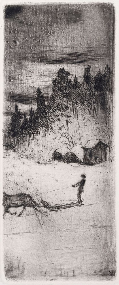 The sledge, 1899 by Hugo Simberg