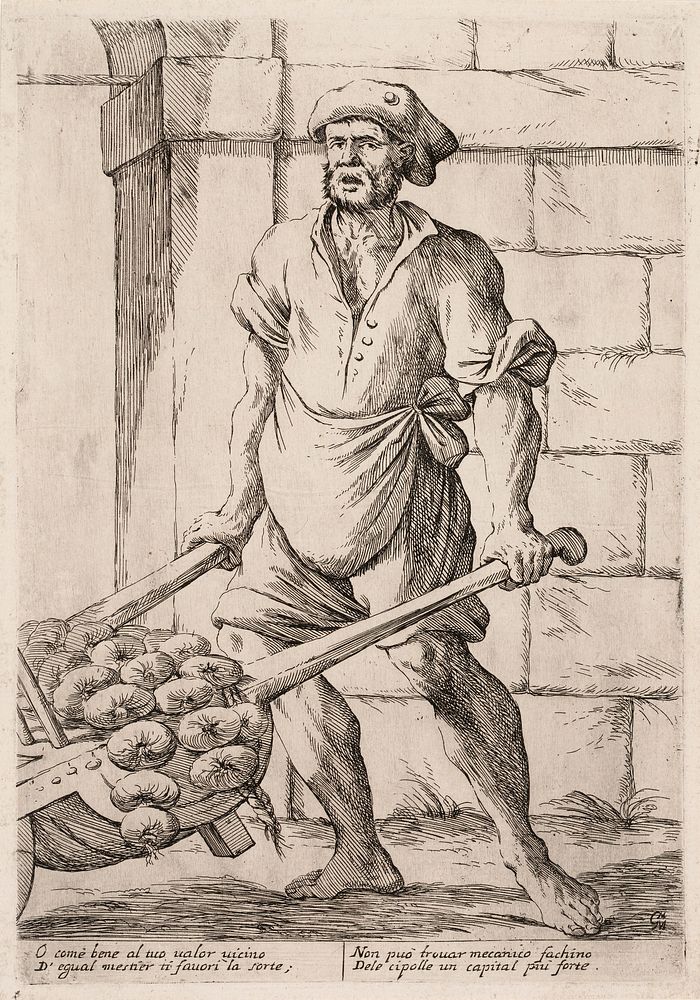 The street seller of onions