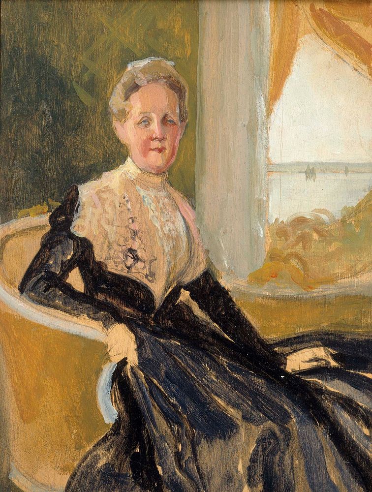 Portrait of countess elisabeth wachtmaister, compositional sketch, 1901 by Albert Edelfelt