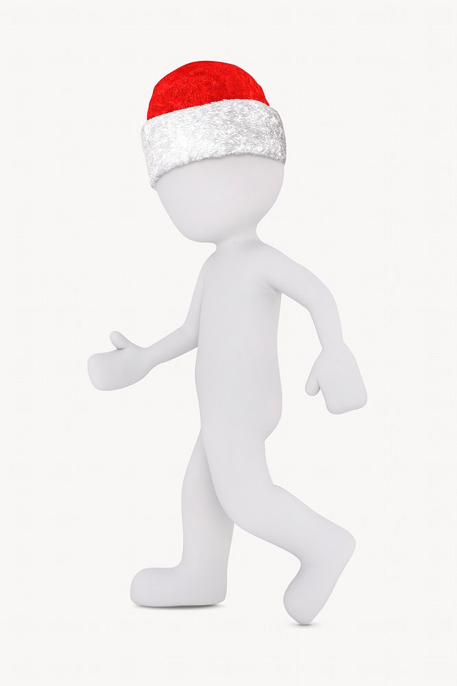 3D character wearing Santa hat
