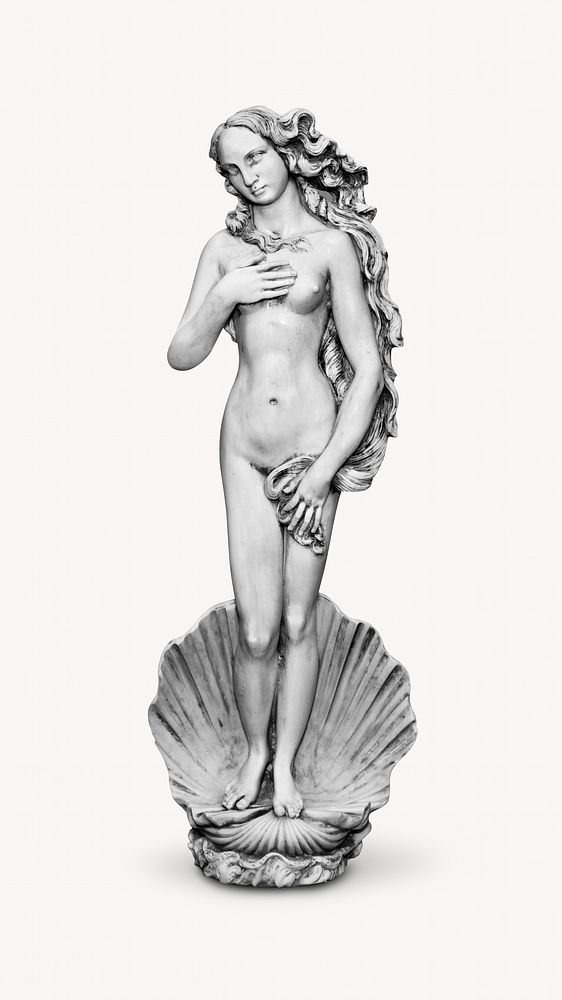 Venus statue, Greek-Roman sculpture isolated image