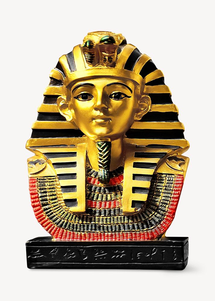 Tutankhamun faraoh mask collage element psd