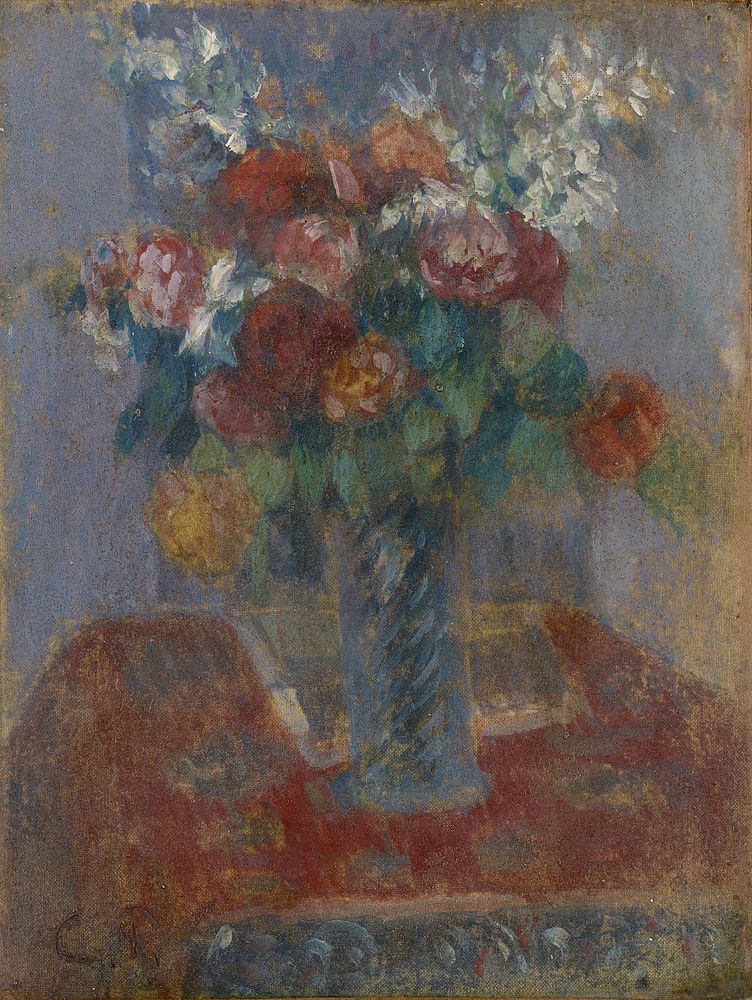 Bouquet de fleurs (ca. 1900) painting in high resolution by Camille Pissarro. 