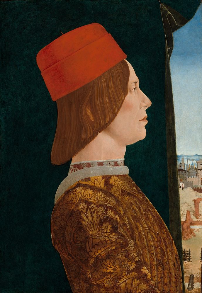 Giovanni II Bentivoglio (ca. 1474–1477) by Ercole de' Roberti.  