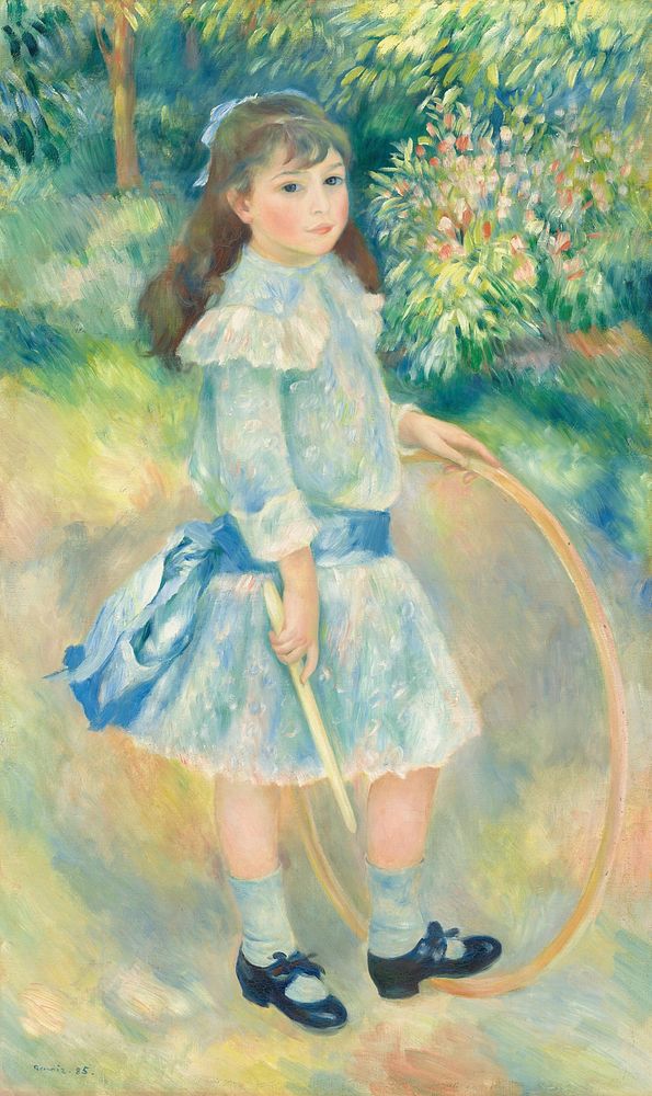Pierre-Auguste Renoir's  Girl with a Hoop (1885) painting in high resolution 
