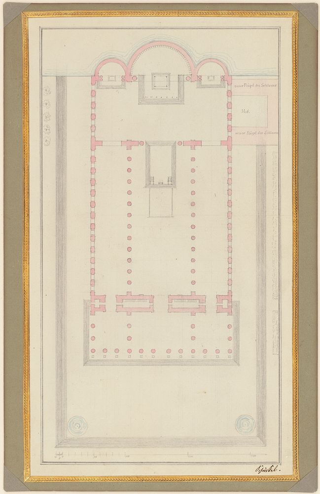 Ground Plan of a Cathedral for Berlin (1827) painting in high resolution by Karl Friedrich Schinkel. 