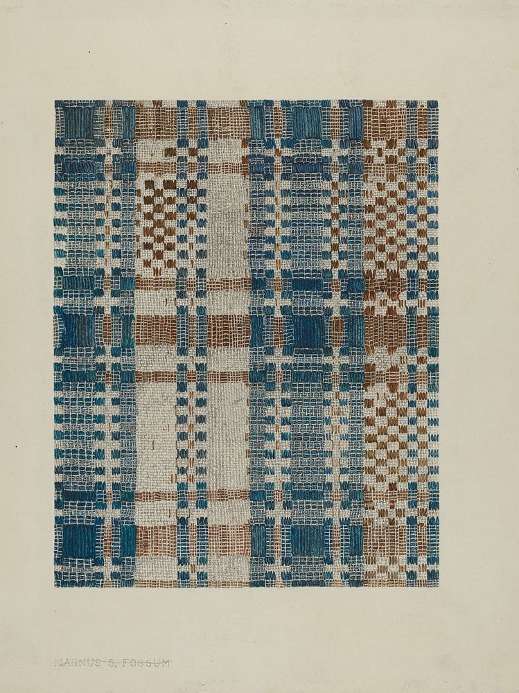 Handwoven Coverlet (c. 1938) by Magnus S. Fossum.  