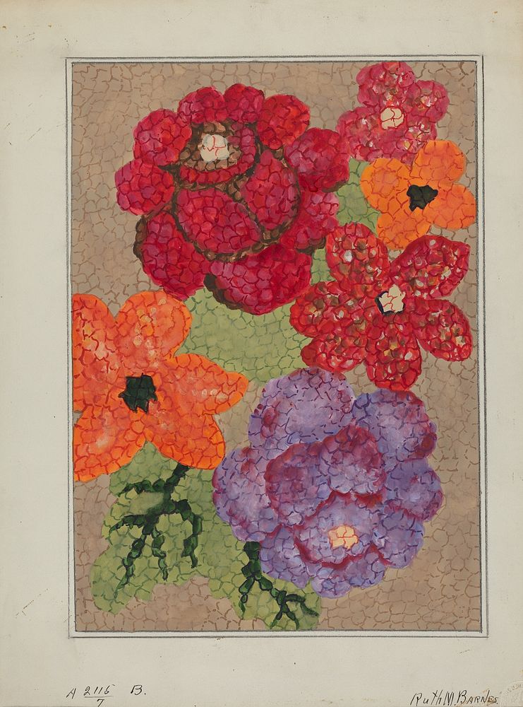Hooked Rug (ca.1936) by Ruth M. Barnes.  