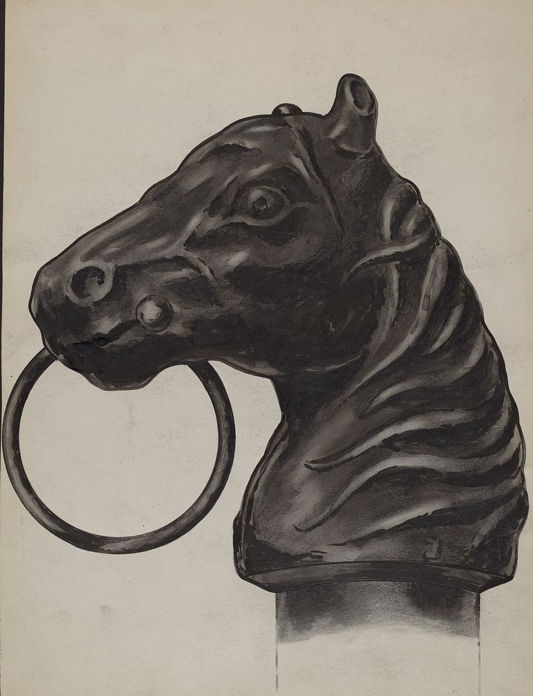 Horse Head Hitching Post (ca.1936) by C.H. Hastings.  