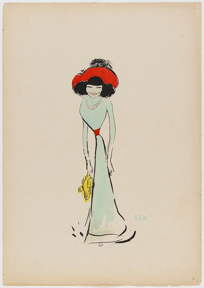 Sem (1863-1934). "Album "le Turf" par Sem; Polaire". Lithographie couleur. Paris, musée Carnavalet. 