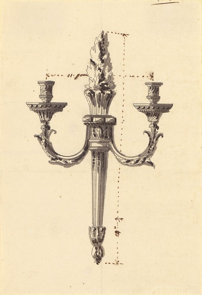 Drawing for a Wall Light; Attributed to Jean-Louis Prieur (1765-1785)