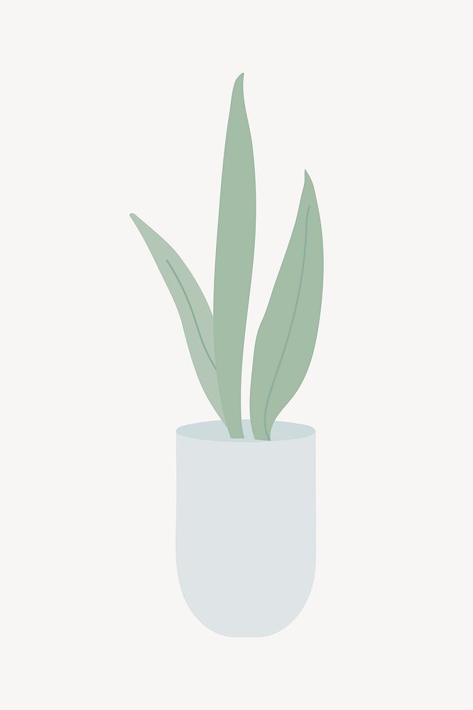 Cute houseplant collage element vector