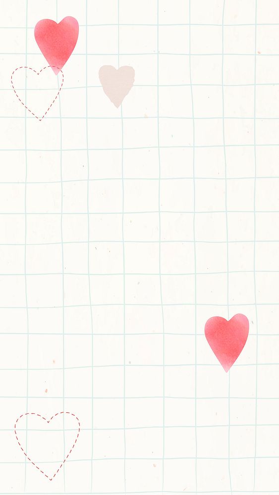 Grid beige iPhone wallpaper, Valentine's design