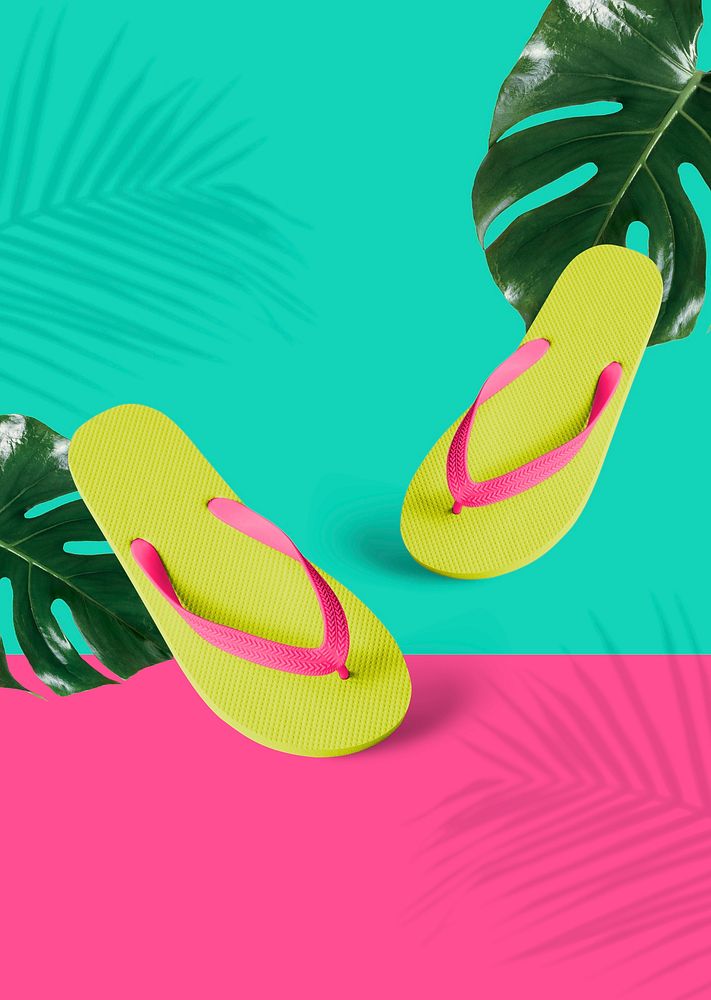 Flip flop background, tropical summer
