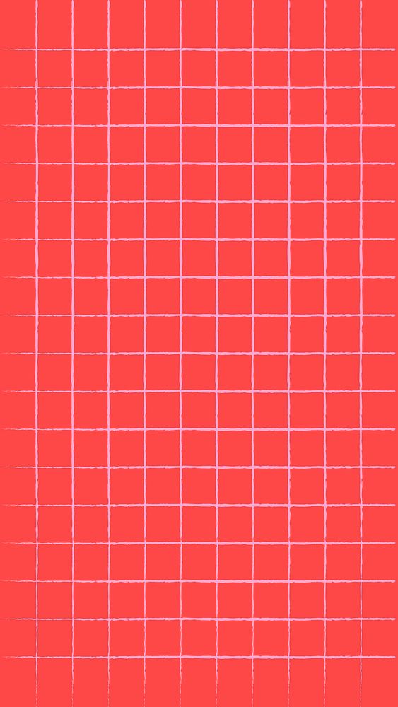 Pink grid mobile wallpaper background vector