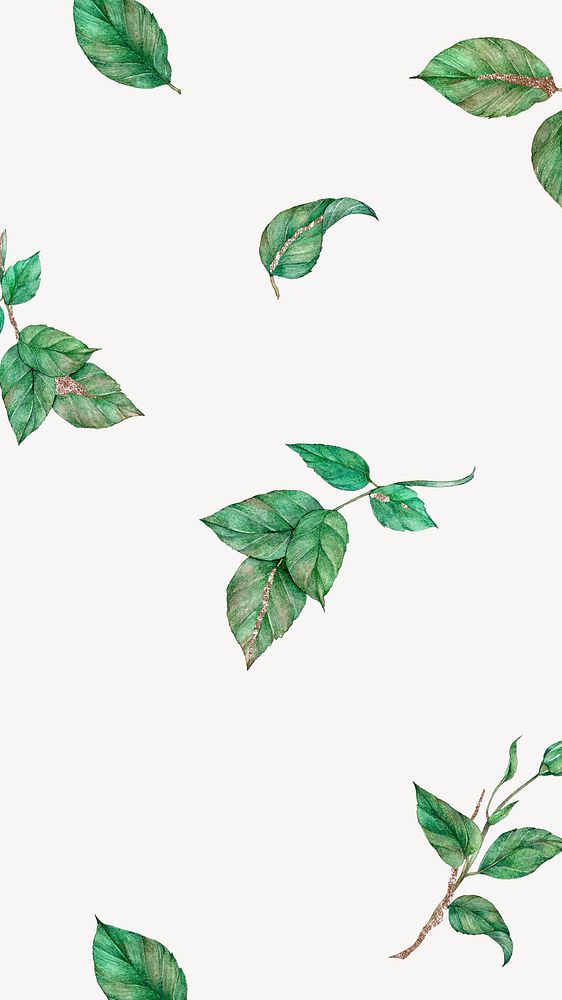 Green leaf pattern iPhone wallpaper psd