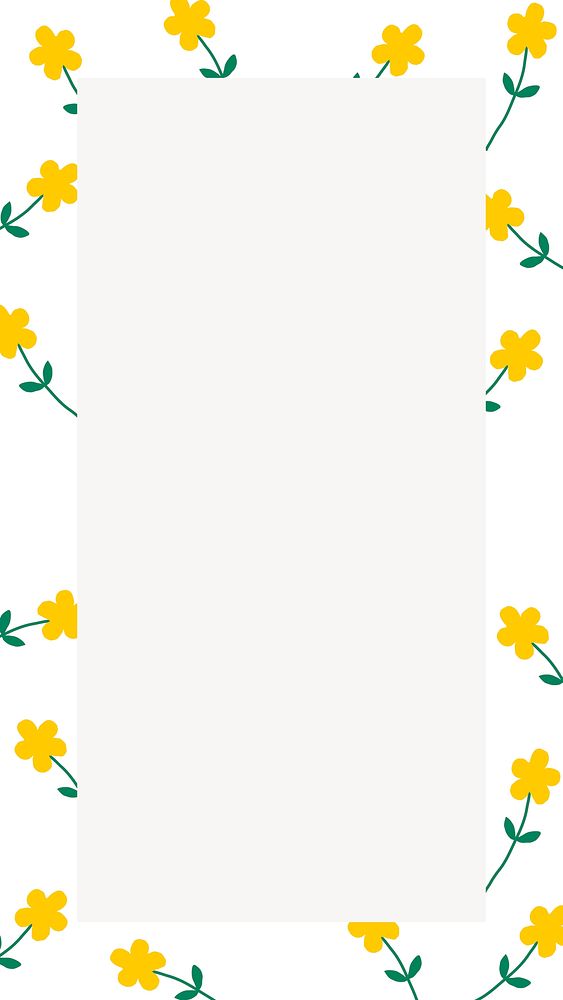 Yellow flowers frame iPhone wallpaper vector
