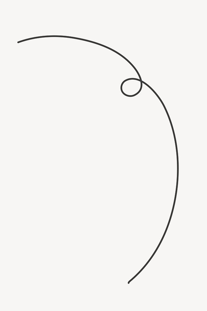 Minimal curved line, black & white graphic