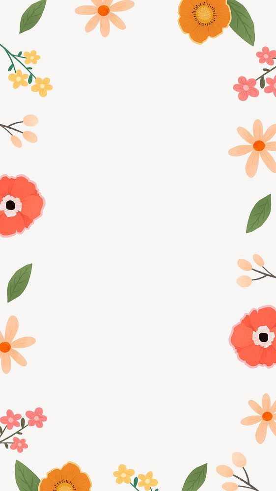 Cute flower frame iPhone wallpaper