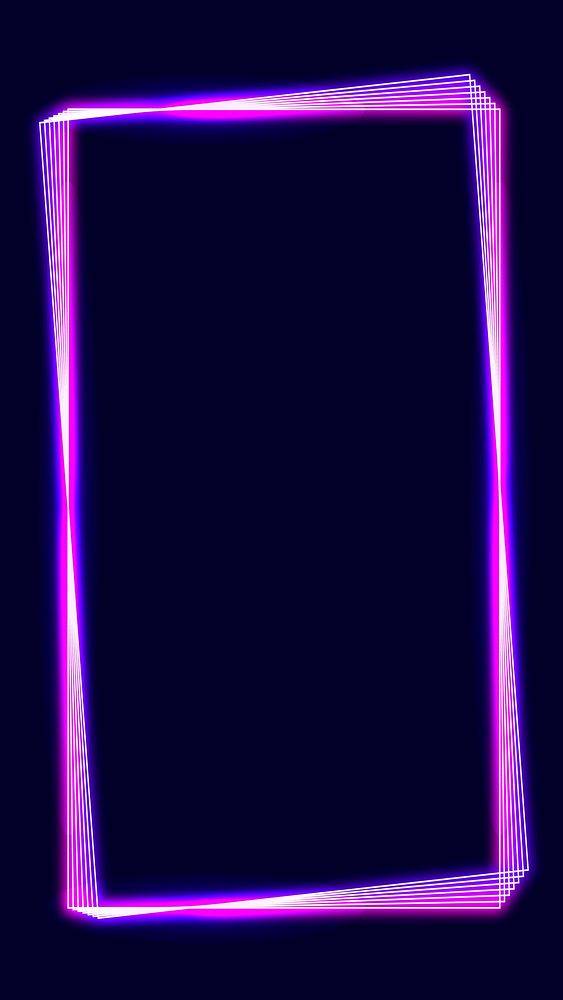 Aesthetic neon frame mobile wallpaper vector