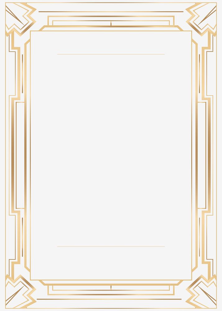 Art deco gold frame clipart vector