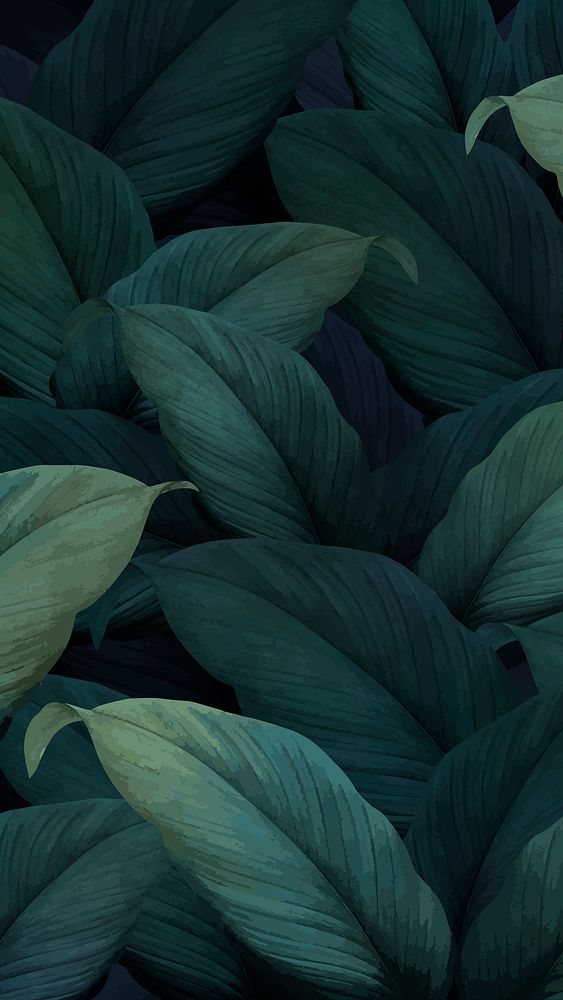 Lush iPhone wallpaper, green leaf design