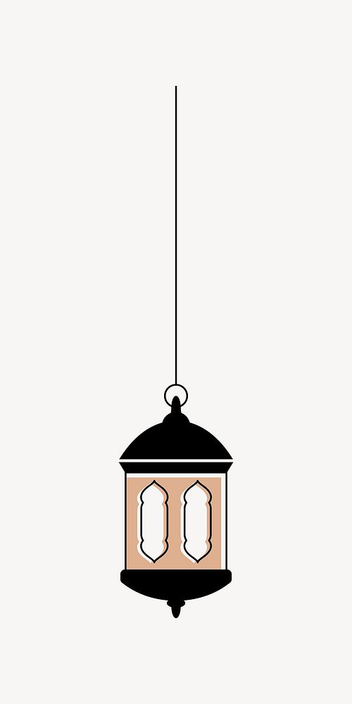 Islamic lantern illustration, collage element vector