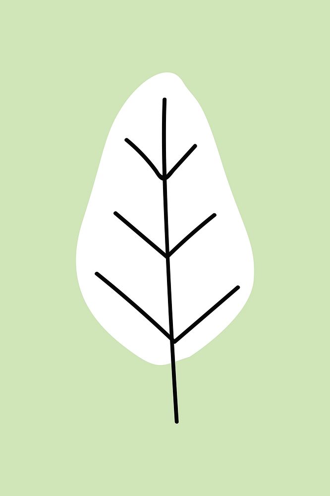 Minimal leaf clipart, collage element vector