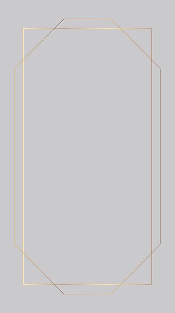 Gold classy frame iPhone wallpaper, wedding design vector