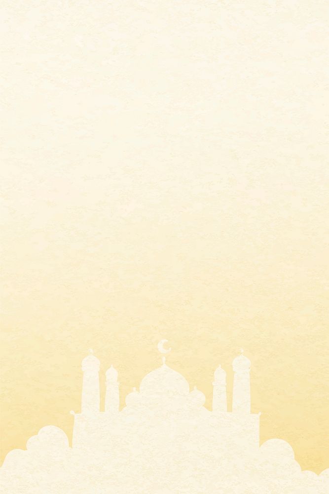 Islamic mosque, gradient yellow background