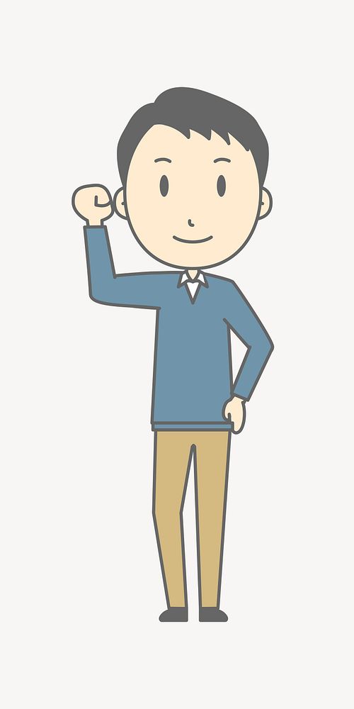 Cheerful man clipart illustration psd. | Free PSD - rawpixel