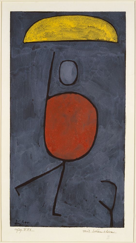 with umbrella (1939) painting in high resolution by Paul Klee. 
