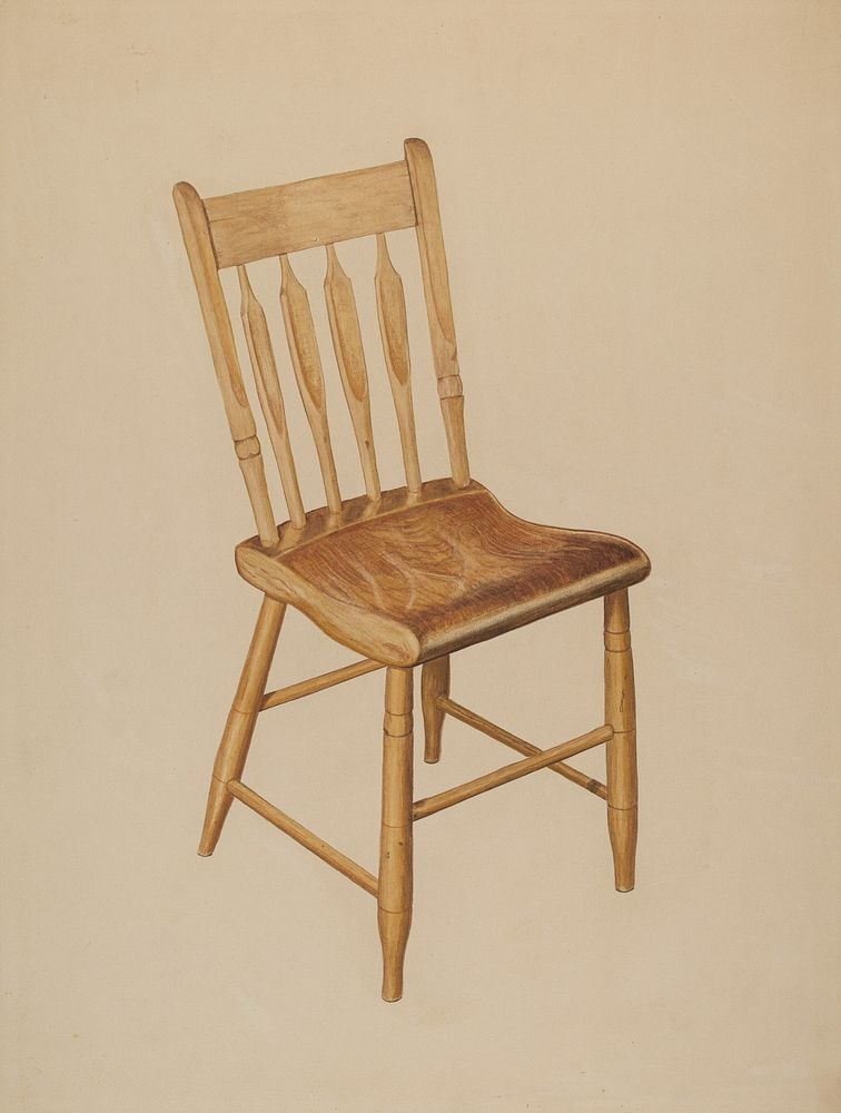 Kitchen Chair (plank bottom) (c. 1941) by Sydney Roberts.  