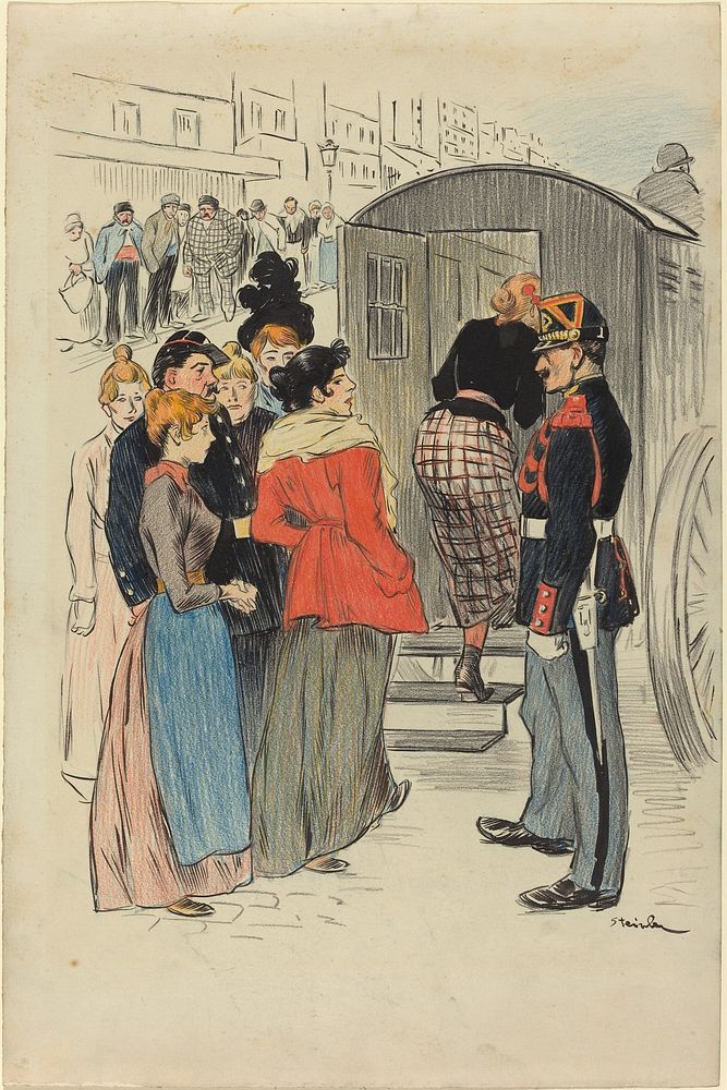 La Rafle (1893) print in high resolution by Théophile Alexandre Steinlen.  