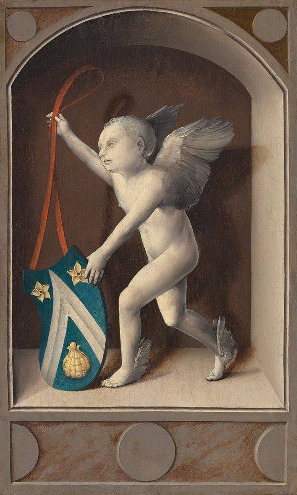 Putto with Arms of Jacques Coëne (ca. 1513) by Bernard van Orley.  