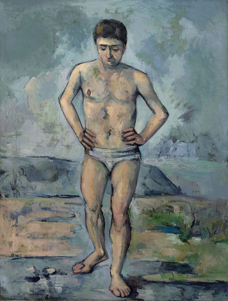 Paul C&eacute;zanne's The Bather (1885) famous painting. Original from Wikimedia Commons. 