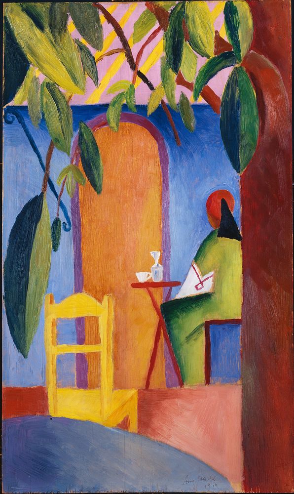 August Macke's T&uuml;rkisches Caf&eacute; (1914) famous painting. Original from Wikimedia Commons. 