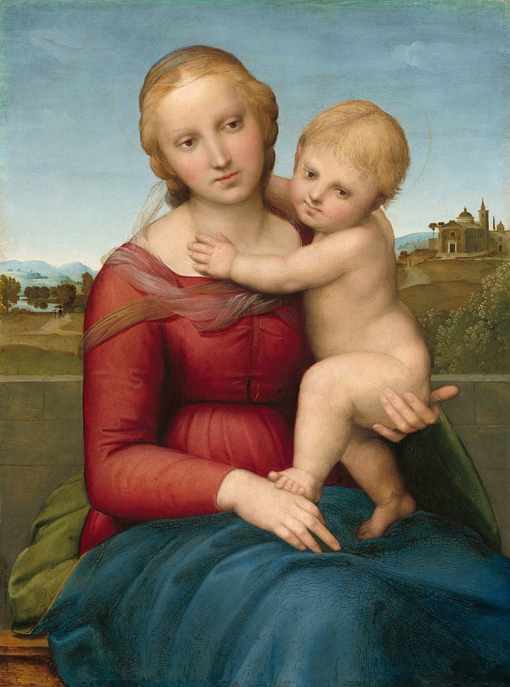 Raphael's The Small Cowper Madonna (ca. 1505) famous painting.  