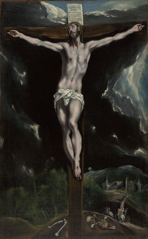 El Greco's Christ on the Cross (1600–1610) famous painting. 