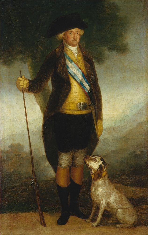 Francisco Goya's Charles IV of Spain as Huntsman (c. 1799-1800) famous painting. 