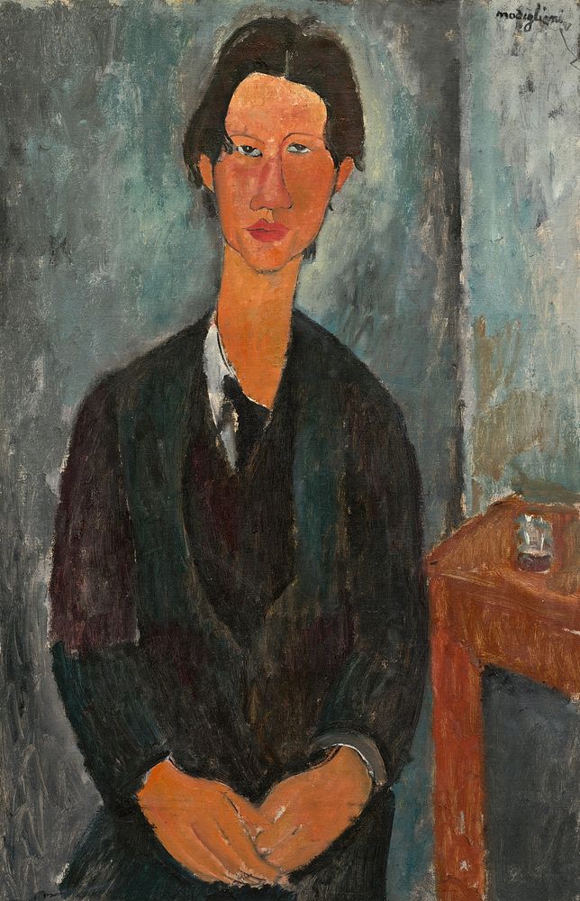 Amedeo Modigliani's Chaim Soutine (1917) famous painting. 